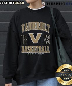 Alt Text: Top Vanderbilt Commodores basketball sweatshirt in navy blue, featuring the team's logo and comfortable fit.