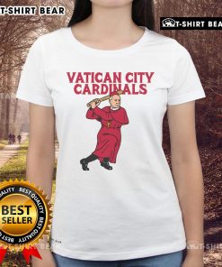Stylish ladies' tee featuring top Vatican City Cardinals design, perfect for fans and collectors of Vatican memorabilia.