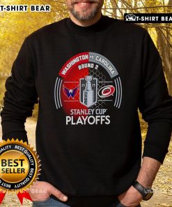 Top Washington Capitals vs Carolina Hurricanes 2025 Stanley Cup Playoffs first round sweatshirt design.