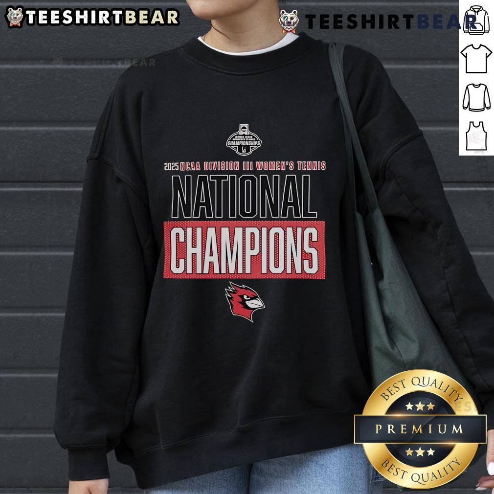 Top Wesleyan Cardinals 2025 NCAA Division III Women's Tennis National Champions Sweatshirt Alt Text: Wesleyan Cardinals 2025 NCAA Division III Women's Tennis National Champions sweatshirt in vibrant colors.