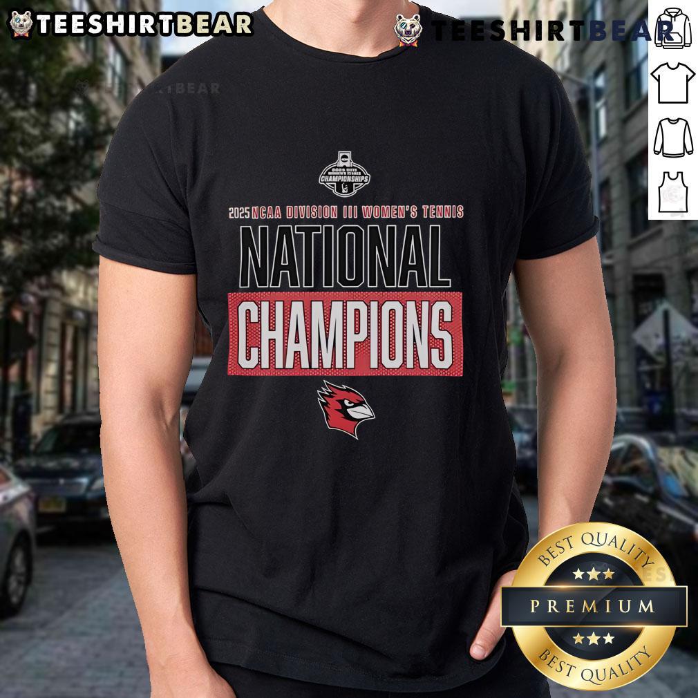 Top Wesleyan Cardinals 2025 NCAA Division III Women's Tennis National Champions T-Shirt Alt Text: Top Wesleyan Cardinals 2025 NCAA Division III Women's Tennis National Champions T-Shirt design featuring team colors.