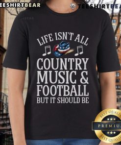 Funny Country Music Ladies Tee featuring top women's country music and football themes, perfect for music and sports fans.