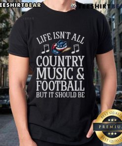 Funny country music T-shirt for women featuring country music and football themes, perfect for music and sports lovers.