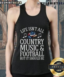 Funny country music tank top for women featuring a playful design perfect for country music fans and football lovers.