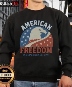 Awesome American Freedom Independence Day sweatshirt featuring a patriotic design in red, white, and blue colors.