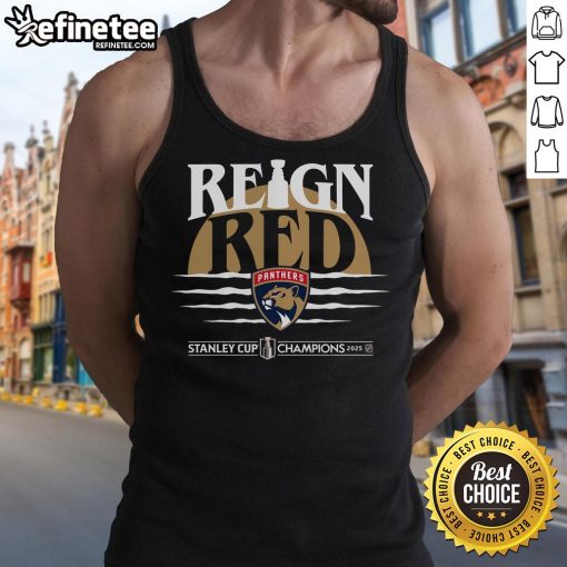 Official Florida Panthers 2025 Stanley Cup Champions Hometown DNA Tank Top featuring team logo and vibrant colors.