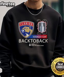 Alt Text: Official Florida Panthers National Hockey back-to-back champions 2025 sweatshirt featuring team logo and vibrant colors.