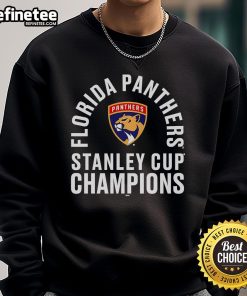 Official Florida Panthers 25 Stanley Cup Champions Class Sweatshirt featuring team logo and championship graphics.