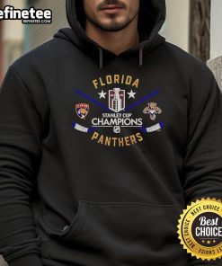 Alt Text: Official Florida Panthers 2025 Stanley Cup Champions off-shoulder hoodie featuring team colors and logo design.