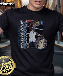 Hot Anthony Edwards Navy Minnesota Timberwolves '90s Player T-Shirt showcasing a retro design perfect for fans.