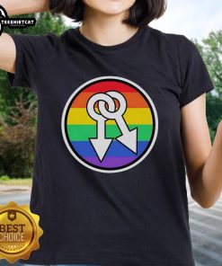 Hot Male Symbols Rainbow Ladies Tee