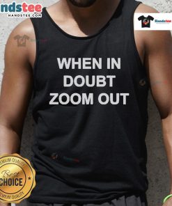 Official Reggie Watts 'When In Doubt Zoom Out' tank top featuring vibrant design and comfortable fit for casual wear.