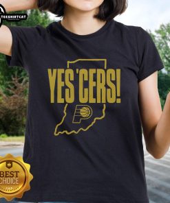 Nice Indiana Pacers Yes 'Cers Ladies Tee