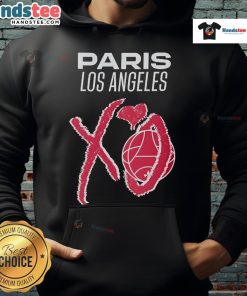 Official PSG X XO Stadium Los Angeles Hoodie featuring stylish design and vibrant team colors, perfect for fans.