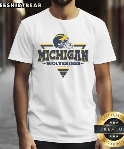 Top Michigan Wolverines Football Triangle Helmet T Shirt