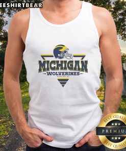 Top Michigan Wolverines Football Triangle Helmet Tank Top