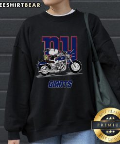 Top Snoopy And Woodstock Driving Motorbike New York Giants Sweatshirt
