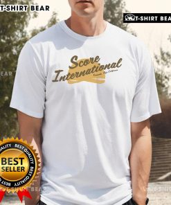 Alt Text: Apretty Sporting Goods A1 Sporting Goods T-Shirt displayed on a hanger, showcasing its vibrant design and quality fabric.