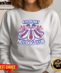 Awesome 4th of July Hot Dog Club America sweatshirt featuring a festive design perfect for Independence Day celebrations.