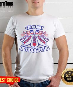 Awesome 4th of July hot dog Club America T-shirt featuring patriotic graphics and vibrant colors for Independence Day celebrations.