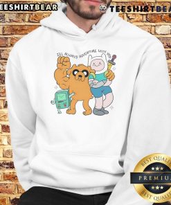 Alt Text: Awesome Adventure Time hoodie featuring 'I'll Always Adventure With You' design in vibrant colors.