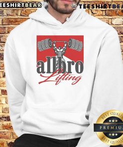 Awesome Allbro Lifting Hoodie in black, perfect for workouts, featuring a comfortable fit and stylish design.