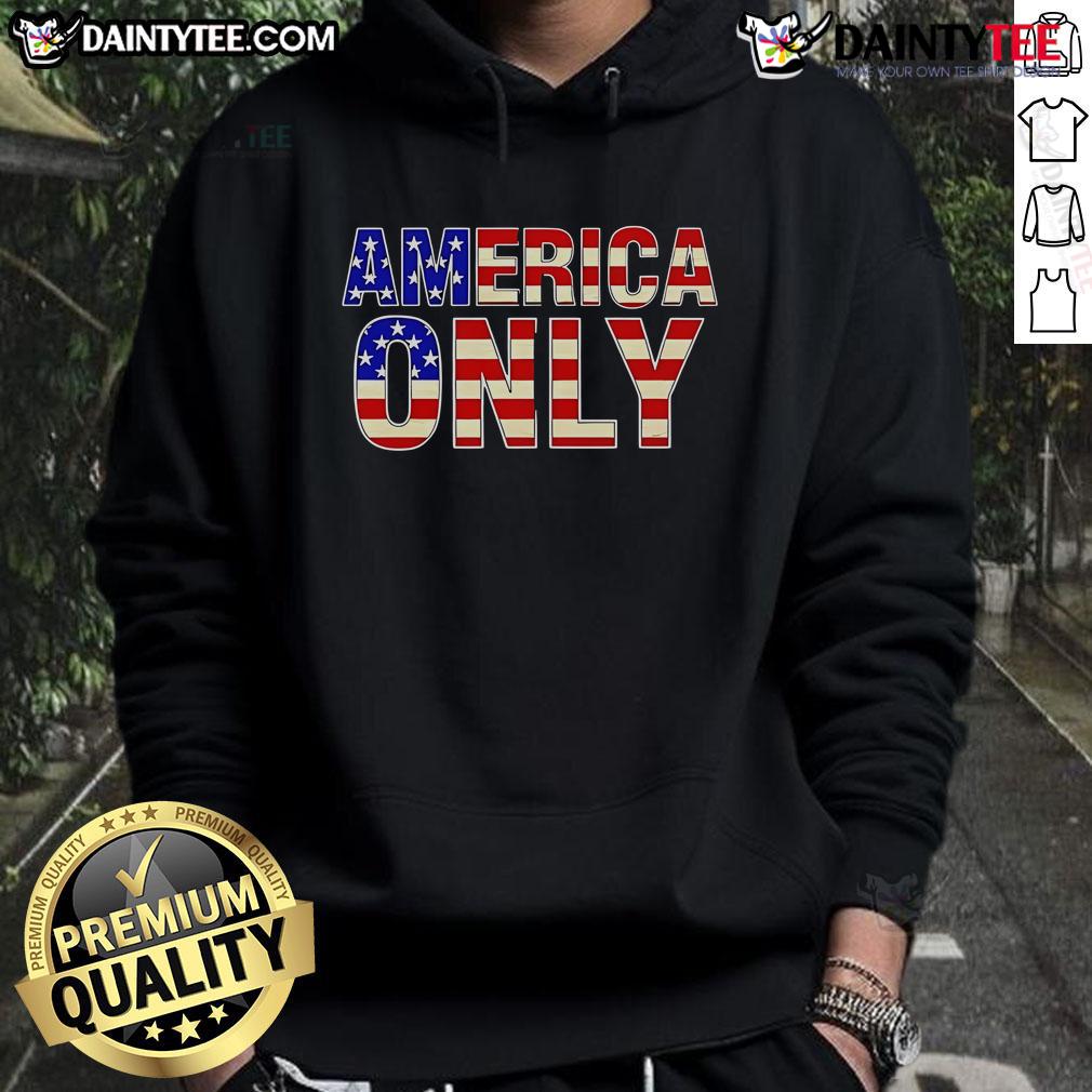 Awesome America Only Text Flag Hoodie Alt Text: Awesome America Only Text Flag Hoodie showcasing a stylish design with the American flag and bold lettering.