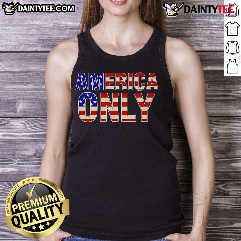Awesome America Only Text Flag Tank Top Awesome America Only Text Flag Tank Top featuring a bold American flag design, perfect for patriotic summer wear.