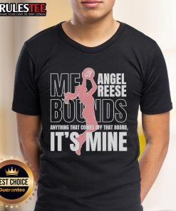 Awesome Angel Reese silhouette t-shirt showcasing her iconic rebounding skills with the phrase 'Anything That Comes Off That Board It's Mine.'