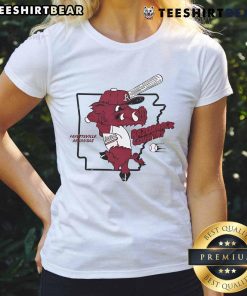 Awesome Arkansas Baseball Razorback Country Ladies Tee featuring vibrant team colors and stylish design for fans.