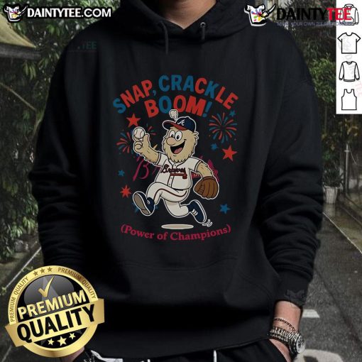 Awesome Atlanta Braves Snap Crackle Boom hoodie for Independence Day, featuring team logo and festive design.