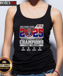 Florida Panthers Hockey logo tank top celebrating the 2025 Eastern Conference Champions in vibrant design.
