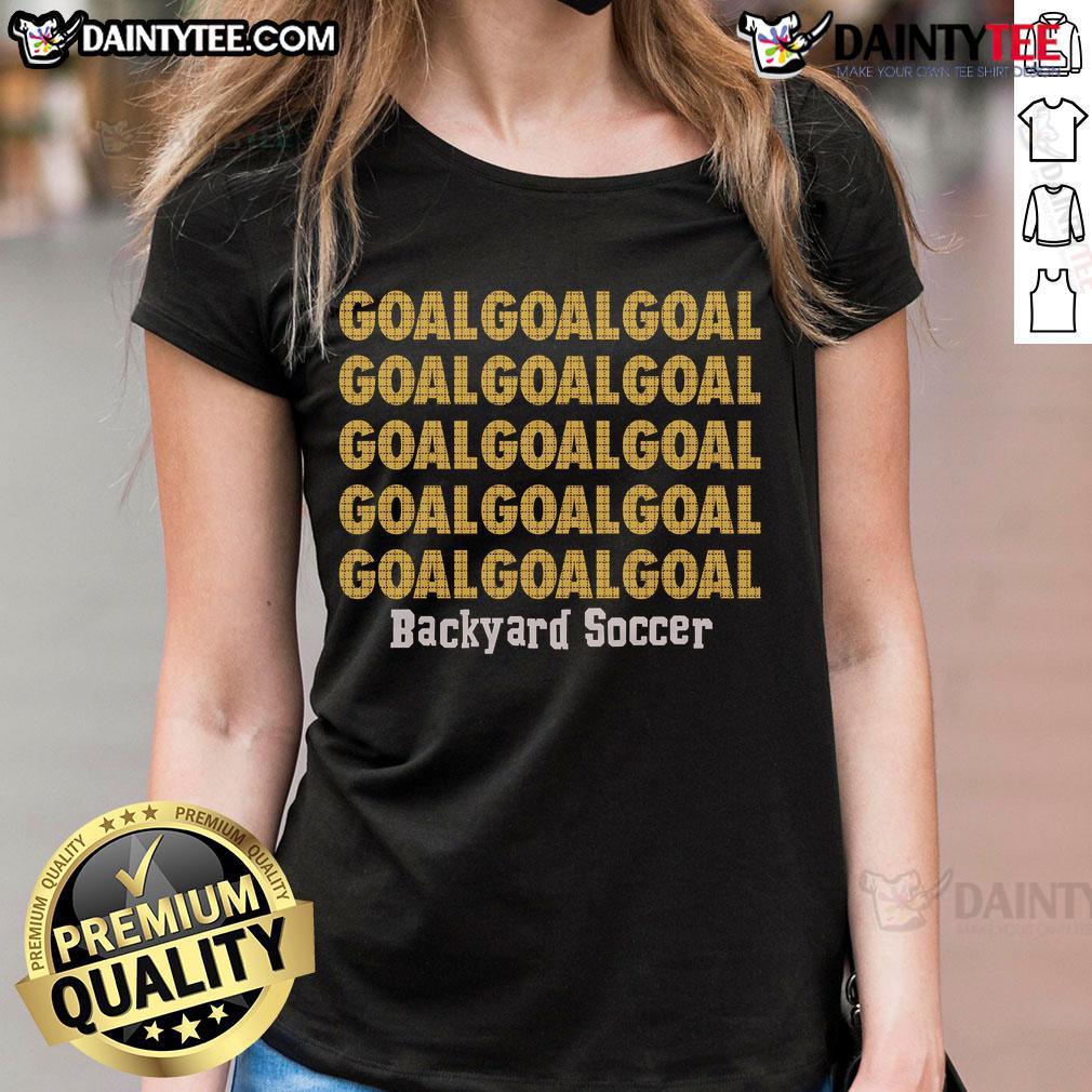 Awesome Backyard Soccer Goal Repeat Ladies Tee Awesome Backyard Soccer Goal Repeat Ladies Tee featuring a fun soccer graphic for sports enthusiasts.