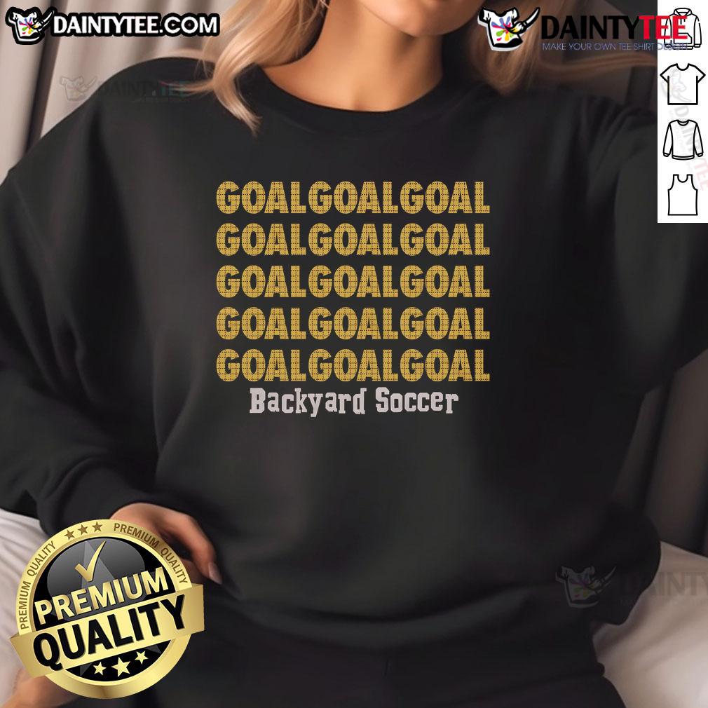 Awesome Backyard Soccer Goal Repeat Sweatshirt Alt Text: Awesome Backyard Soccer Goal Repeat Sweatshirt featuring a stylish design perfect for soccer fans and outdoor enthusiasts.