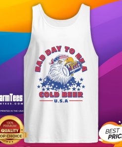 Patriotic tank top featuring an eagle and cold beer, perfect for showcasing American pride on a bad day.