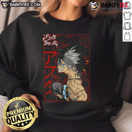 Awesome Black Clover Asta Chaos Bound Sweatshirt featuring bold graphics and a comfortable fit for fans and casual wear.