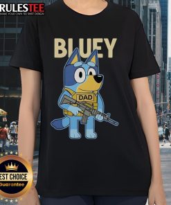 Awesome Bluey Military Tactical Dad Ladies Tee featuring a stylish design perfect for casual wear and dad-themed gifts.