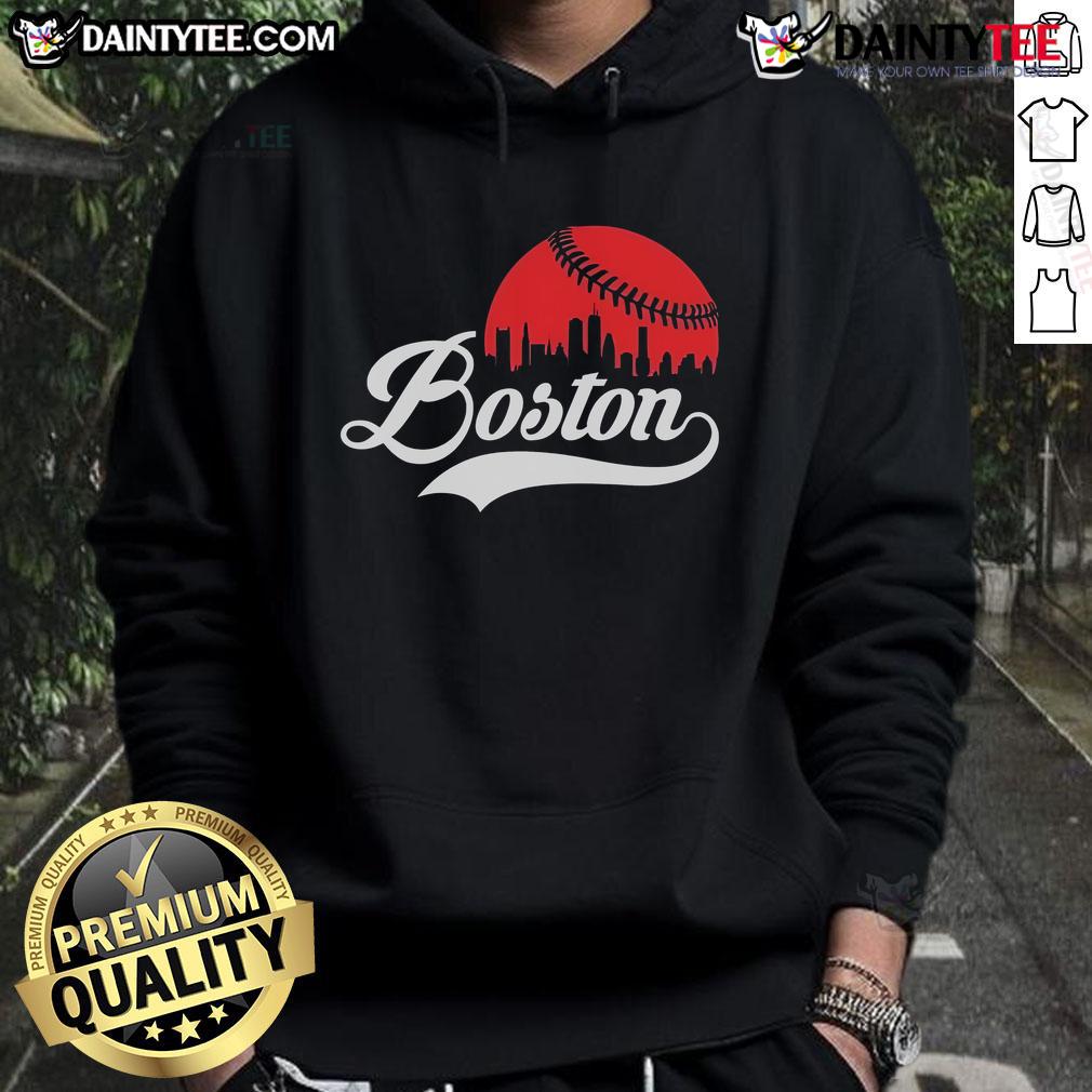 Awesome Boston City Baseball Skyline Hoodie Awesome Boston City Baseball Skyline Hoodie featuring a vibrant skyline and baseball motifs, perfect for sports fans.