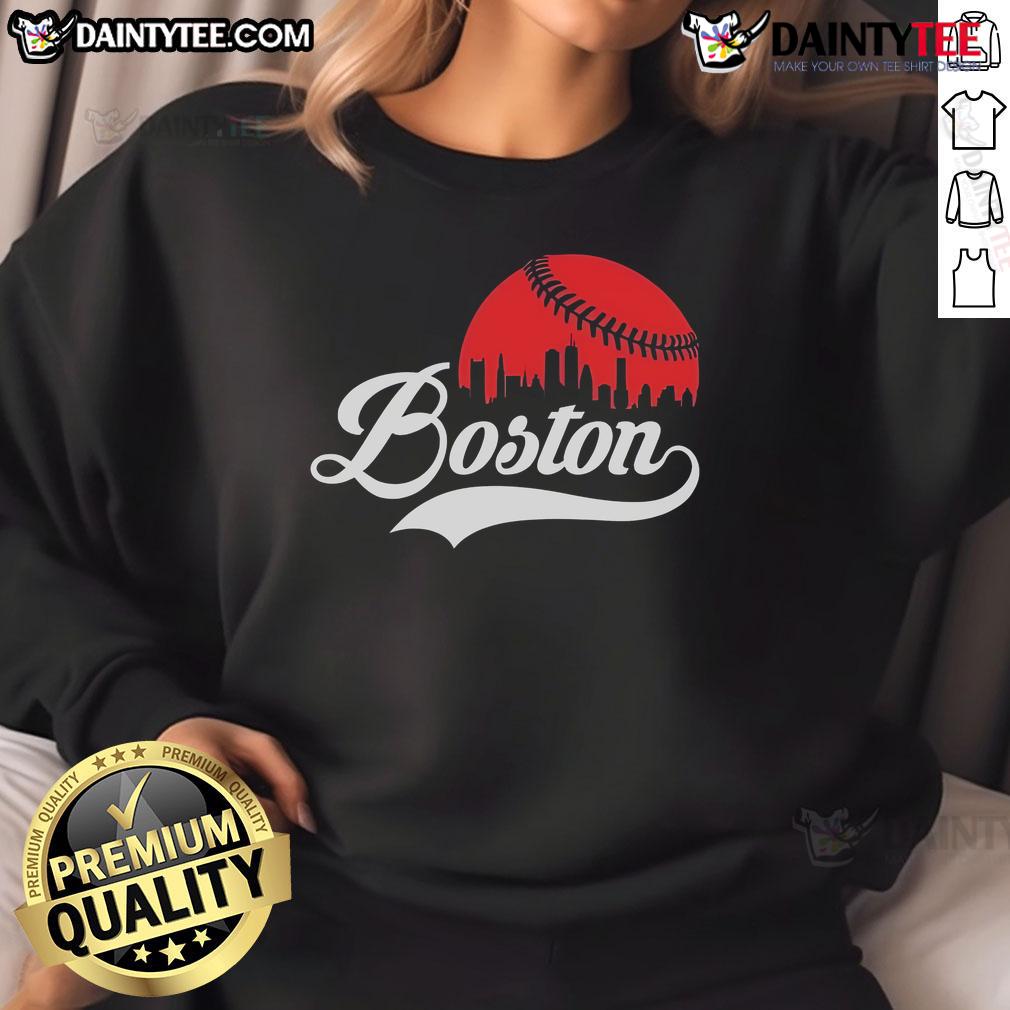 Awesome Boston City Baseball Skyline Sweatshirt Awesome Boston City Baseball Skyline Sweatshirt featuring a vibrant city skyline design with baseball elements.