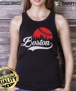 Awesome Boston City Baseball Skyline Tank Top featuring a vibrant skyline design perfect for sports fans.