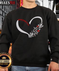 Awesome Denver Broncos NFL sweatshirt featuring butterflies in my stomach design for fans and casual wear.