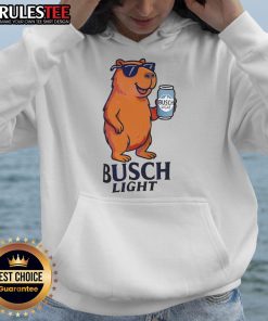 Awesome Capybara Busch Light Hoodie featuring a playful capybara design, perfect for casual wear and animal lovers.
