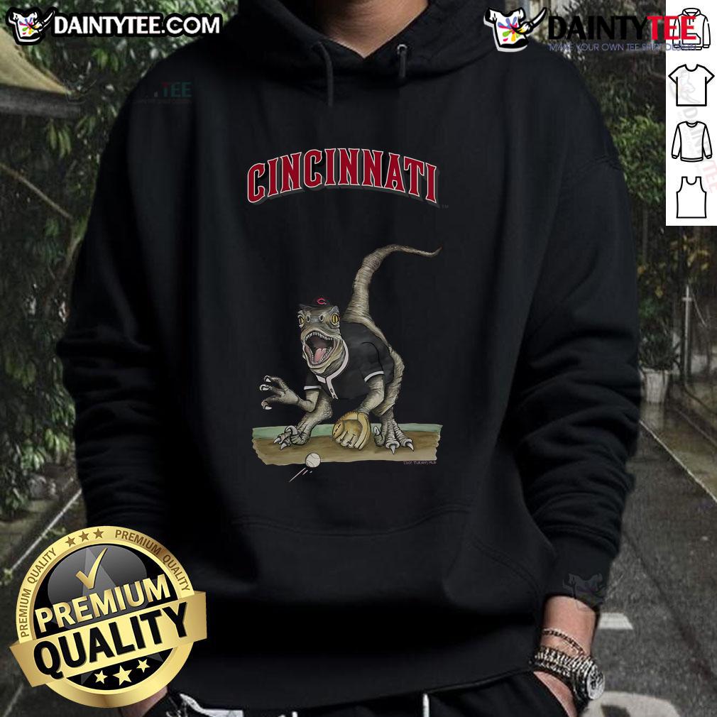 Awesome Cincinnati Reds Tiny Turnip Velociraptor Hoodie Cincinnati Reds Tiny Turnip Velociraptor Hoodie featuring a vibrant design and playful dinosaur theme.