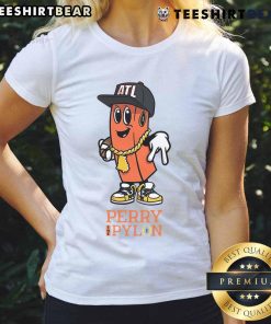 Awesome College Football Playoff Perry the Pylon Atlanta ladies tee featuring vibrant colors and trendy design for fans.
