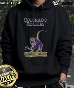 Awesome Colorado Rockies Tiny Turnip Velociraptor Hoodie featuring a fun dinosaur design, perfect for outdoor adventures.