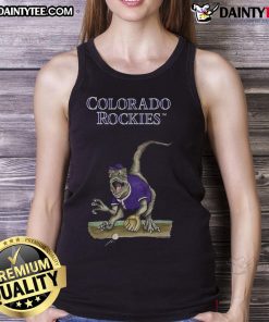 Awesome Colorado Rockies Tiny Turnip Velociraptor tank top featuring a fun dinosaur design and vibrant colors.