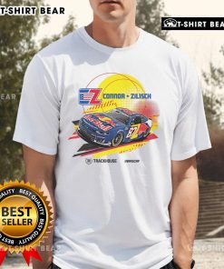 Alt Text: Awesome Connor Zilisch Cota Red Bull Trackhouse Nascar T-Shirt featuring vibrant design and racing logo.