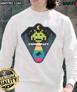 Awesome Conspiracy Dealer Sweatshirt featuring a bold graphic design, perfect for fans of conspiracy theories and unique fashion.