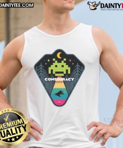 Awesome Conspiracy Dealer Tank Top featuring a bold graphic design, perfect for fans of unique conspiracy-themed apparel.