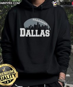 Stylish Awesome Dallas City Skyline Football Hoodie featuring vibrant skyline design and comfortable fit.